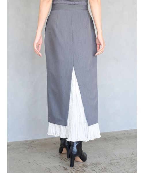 SNIDEL（スナイデル） スカート プリーツドッキングナロースカート