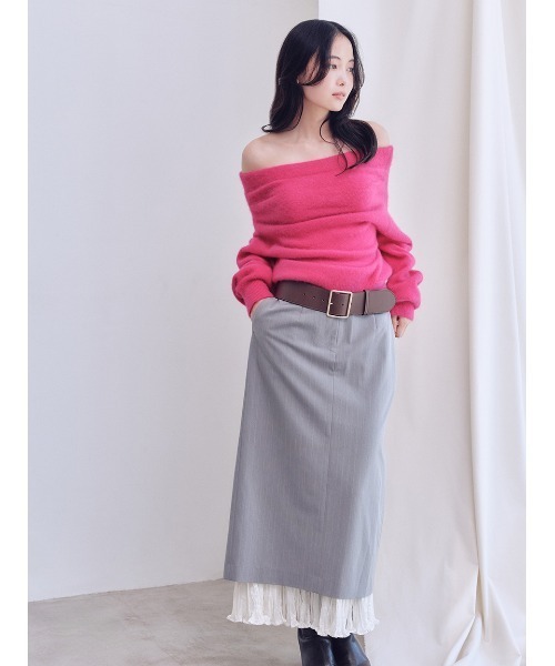 SNIDEL（スナイデル） スカート プリーツドッキングナロースカート