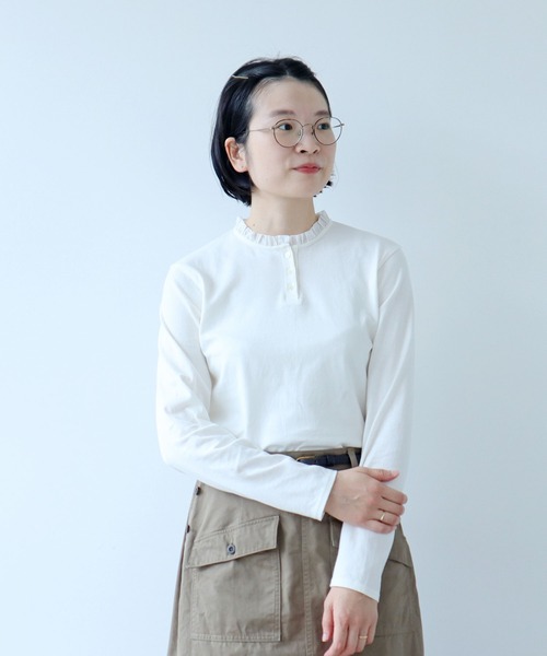 PAR ICI（パーリッシィ） ヘンリーネック tシャツ コーマ天竺 ヘンリー