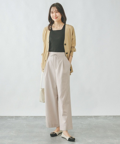 「GLOBAL WORK」 イージーパンツ MEDIUM グレイッシュベージュ レディース_画像2