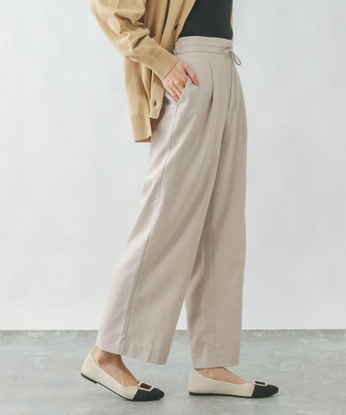 「GLOBAL WORK」 イージーパンツ MEDIUM グレイッシュベージュ レディース_画像5