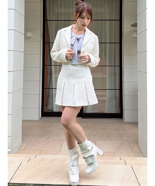 RESEXXY（リゼクシー） スカート ツイードプリーツミニスカート