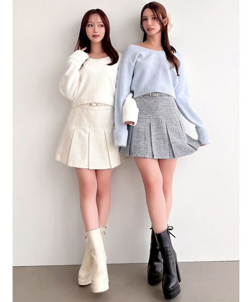 RESEXXY（リゼクシー） スカート ツイードプリーツミニスカート