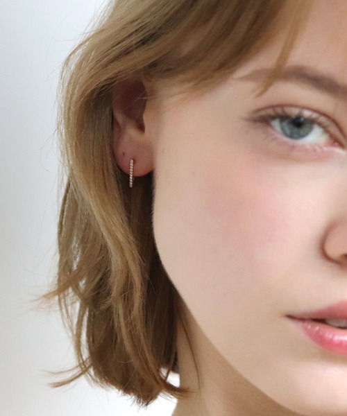 cui-cui（キュイキュイ） ピアス ダイヤモンド スナップ フープ ピアス