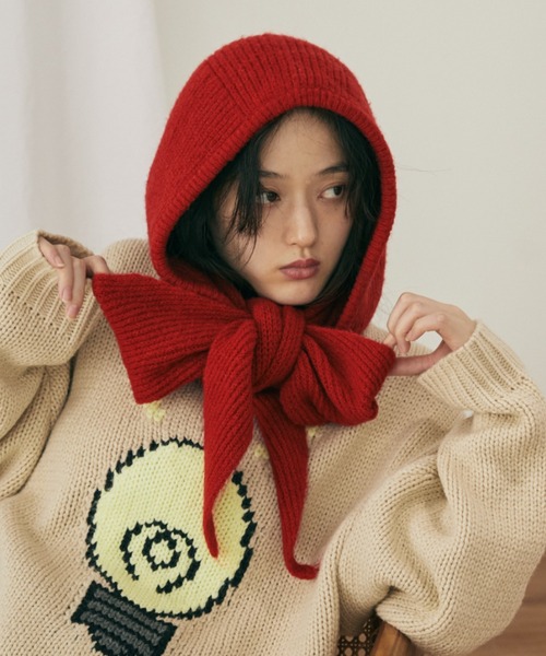 MERLOT（メルロー） ニット帽 ニットキャップ バラクラバフード