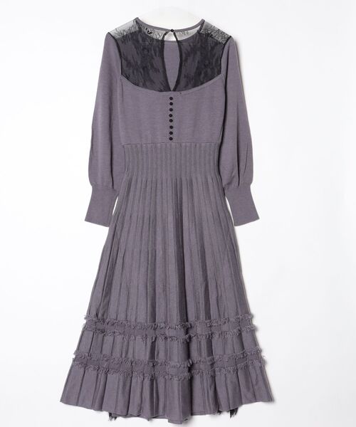 Her lip to ニットワンピース M パープル レディース : ZOZOTOWN Yahoo