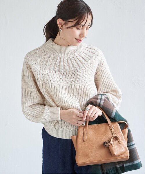 ikka（イッカ） ニット セーター 求心編みニットプルオーバー