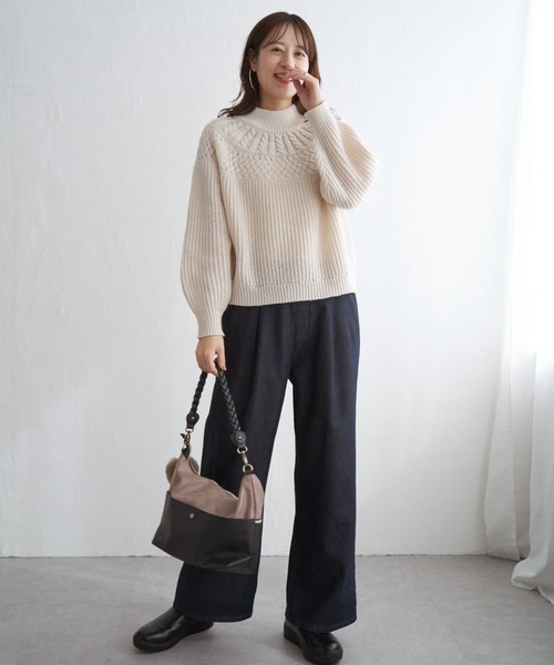 ikka（イッカ） ニット セーター 求心編みニットプルオーバー