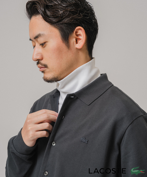 LACOSTE（ラコステ） 長袖ポロシャツ 4 チャコールグレー メンズ