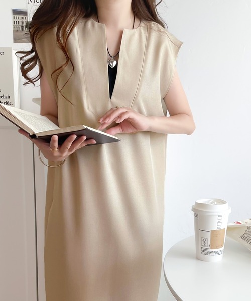 「classicalelf」 コンビワンピース MEDIUM ライトベージュ レディース_画像6