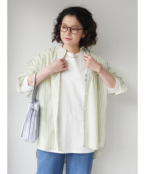 「CRAFT STANDARD BOUTIQUE」 長袖ブラウス M グリーン系その他3 レディース_画像5