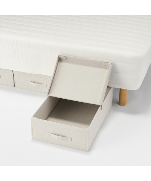 無印良品　ベッド下収納BOX 無印良品（MUJI） 収納 ポリエステル麻 布貼りベッド下収納ボックス 約