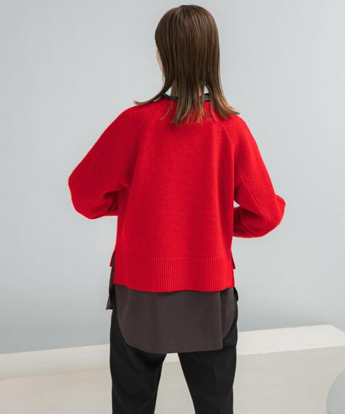 ニット セーター スーパーファインラムズウールショートニット