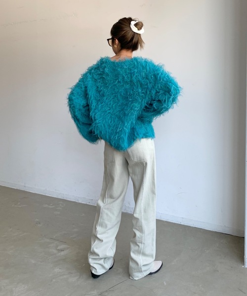 「SHAGGIE」 長袖ニット FREE グレー レディース_画像3