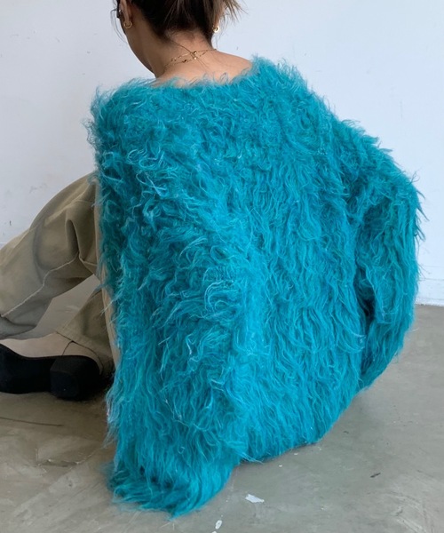 「SHAGGIE」 長袖ニット FREE グレー レディース_画像7