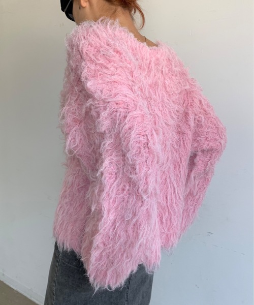 「SHAGGIE」 長袖ニット FREE グレー レディース_画像9