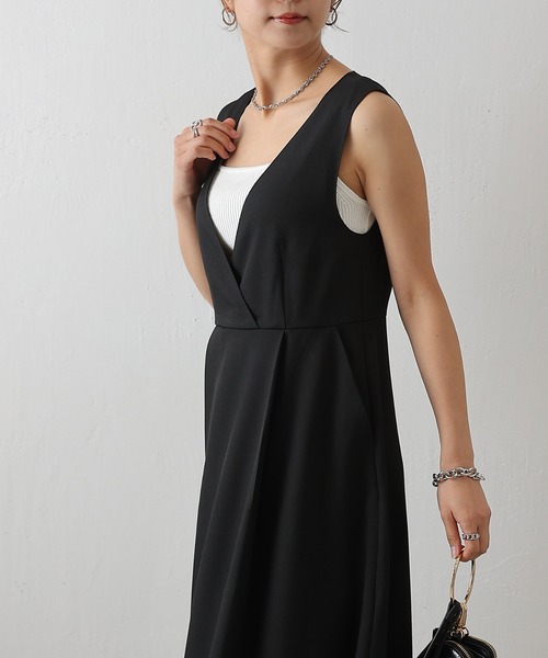dosa ノースリーブカシュクールロングワンピース asana ヘンプコットン 厚手 カシュクール ノースリーブ ワンピース