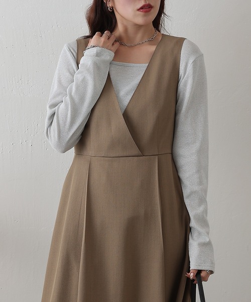 dosa ノースリーブカシュクールロングワンピース asana ヘンプコットン 厚手 カシュクール ノースリーブ ワンピース