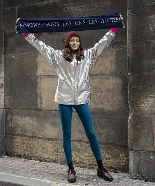 「agnes b.」 マフラー - ネイビー レディース_画像3