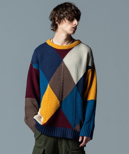「glamb」 長袖ニット M ブルー メンズの画像