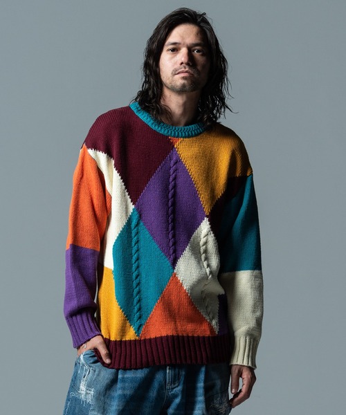 「glamb」 長袖ニット M ブルー メンズの画像