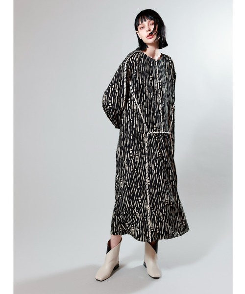 「OSMOSIS」 長袖ワンピース ONE SIZE ブラック レディース_画像8