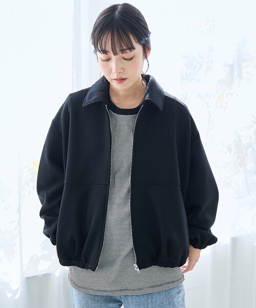 ジャケット・アウター CuLLt Monotone Keyhole Cropped Blouson Shoowtime（ショウタイム） ブルゾン アウター Synthetic leather