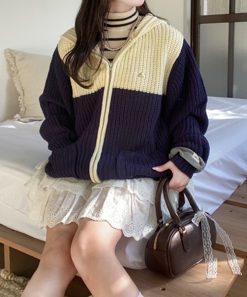 「nemne store」 ジップアップパーカー MEDIUM ピンク レディース_画像3