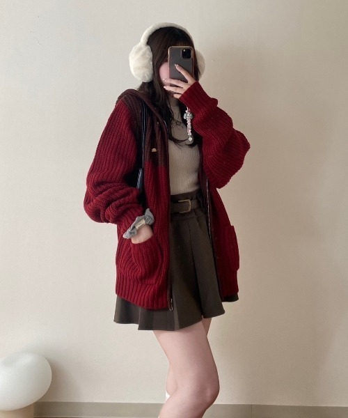 「nemne store」 ジップアップパーカー MEDIUM ピンク レディース_画像5