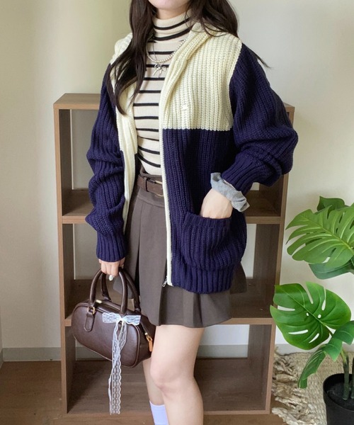 「nemne store」 ジップアップパーカー MEDIUM ピンク レディース_画像9