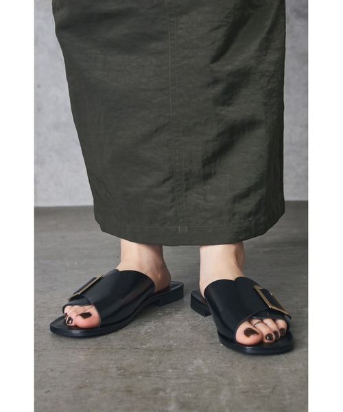 「LA PEAU DE GEM」 「CORSO ROMA,9」フラットサンダル 38 ブラック レディース_画像3