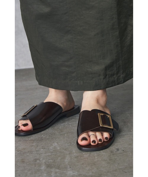 「LA PEAU DE GEM」 「CORSO ROMA,9」フラットサンダル 38 ブラック レディース_画像8