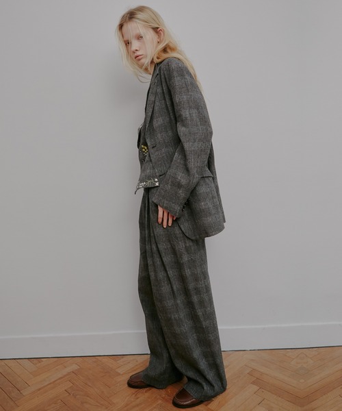 ワイドパンツ パンツ ジャカードタックディテールトラウザー / Jacquard Tuck-Detail Trousers レディースの画像