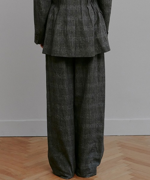 ワイドパンツ パンツ ジャカードタックディテールトラウザー / Jacquard Tuck-Detail Trousers レディースの画像