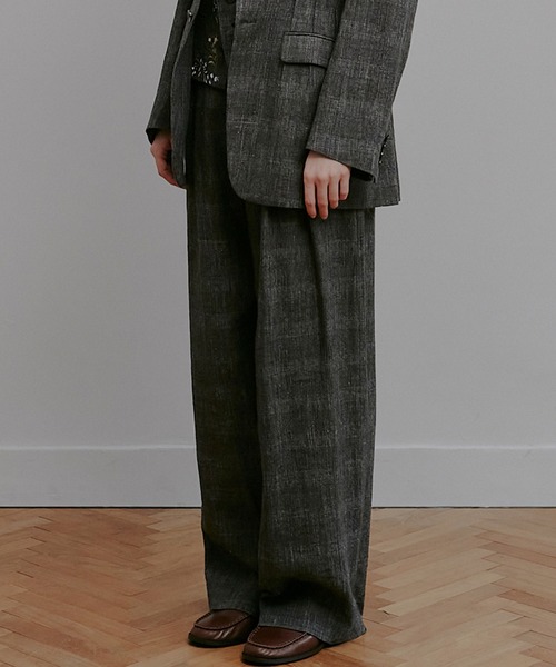 ワイドパンツ パンツ ジャカードタックディテールトラウザー / Jacquard Tuck-Detail Trousers レディースの画像