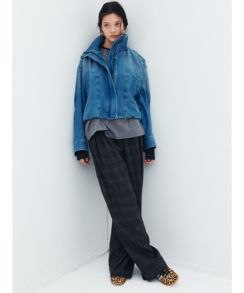 ワイドパンツ パンツ ジャカードタックディテールトラウザー / Jacquard Tuck-Detail Trousers レディースの画像