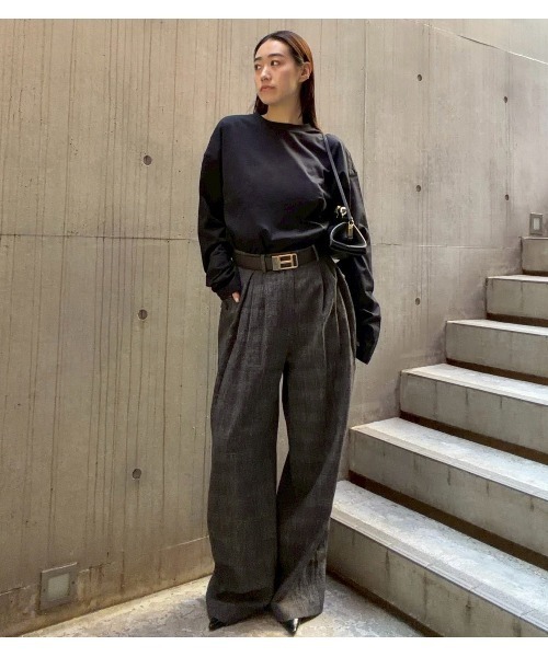 ワイドパンツ パンツ ジャカードタックディテールトラウザー / Jacquard Tuck-Detail Trousers レディースの画像