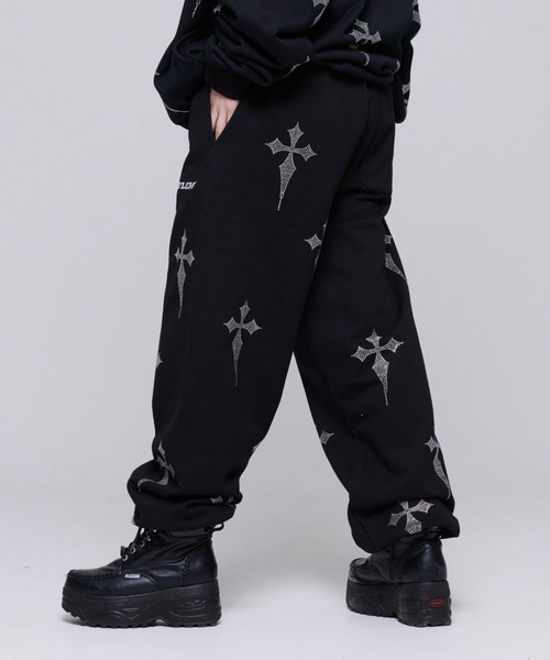 「REFLEM」 スウェットパンツ FREE ブラック×レッド レディースの画像