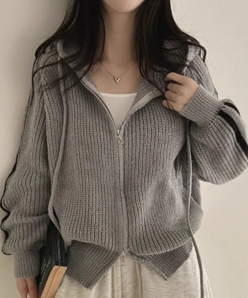 「lilful」 長袖ニット F グレー レディース_画像6