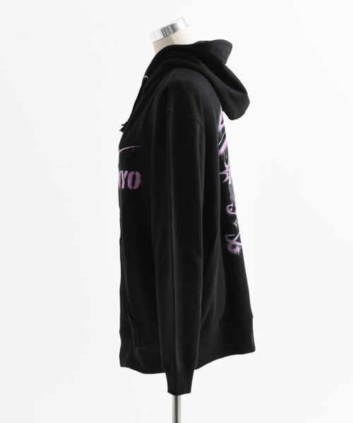 TRAVAS TOKYO パーカー 黒/紫 未使用品 TRAVAS TOKYO（トラバストーキョー） パーカー ×しゅがおコラボZIPPK