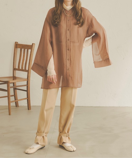 「Ambre Neige」 長袖ブラウス FREE ライトベージュ レディース_画像2