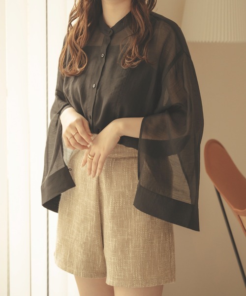 「Ambre Neige」 長袖ブラウス FREE ライトベージュ レディース_画像5