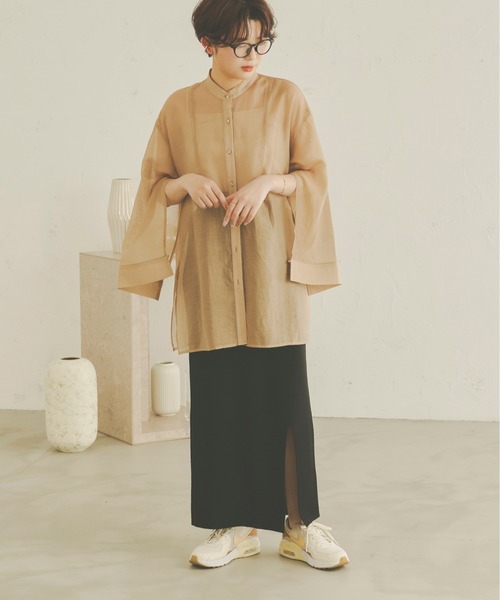 「Ambre Neige」 長袖ブラウス FREE ライトベージュ レディース_画像8