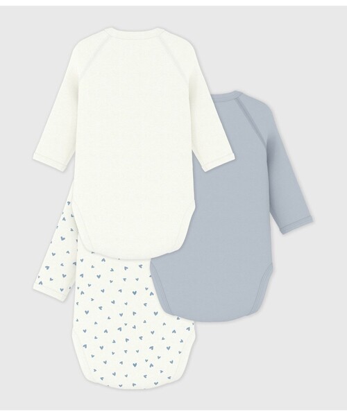 PETIT BATEAU（プチバトー） ベビー肌着 ハートプリント長袖あわせ