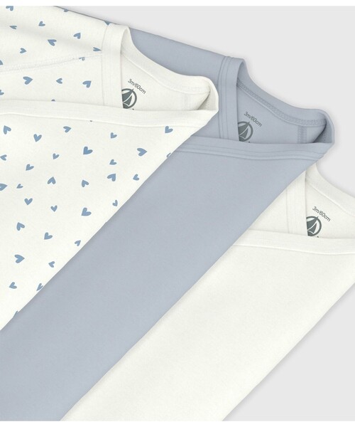 PETIT BATEAU（プチバトー） ベビー肌着 ハートプリント長袖あわせ