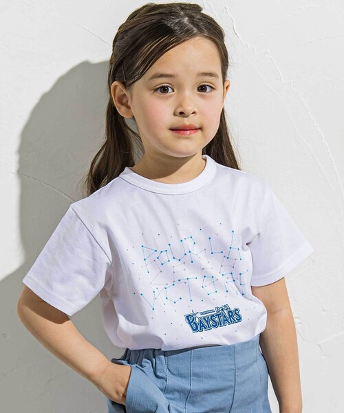 BeBe（ベベ） tシャツ 「NPB 横浜DeNAベイスターズ」星空ロゴ半袖T