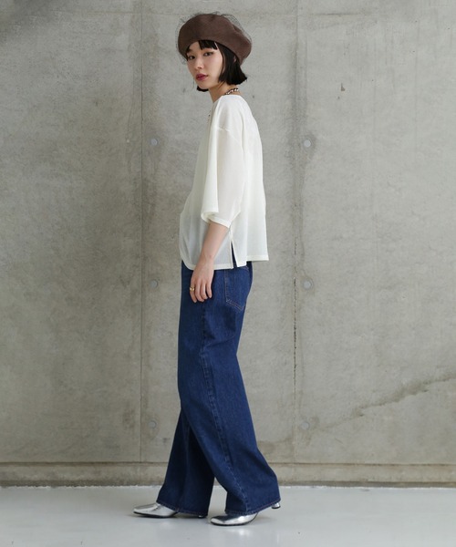 「CHIGNON」 7分袖カットソー ONE SIZE ブラウン レディース_画像4