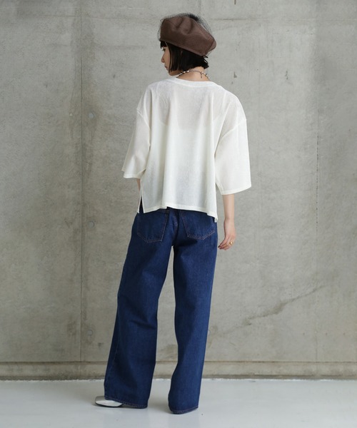 「CHIGNON」 7分袖カットソー ONE SIZE ブラウン レディース_画像5