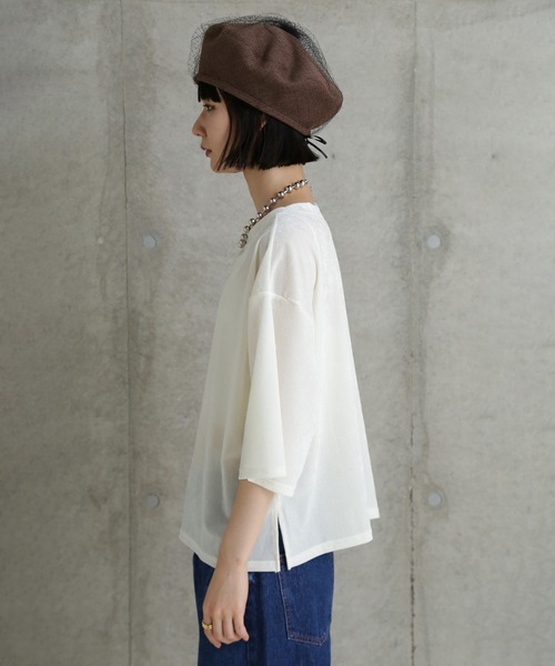 「CHIGNON」 7分袖カットソー ONE SIZE ブラウン レディース_画像7