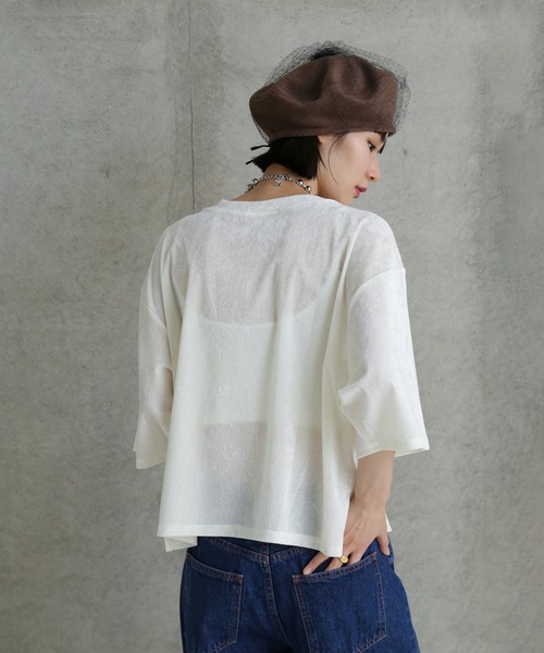 「CHIGNON」 7分袖カットソー ONE SIZE ブラウン レディース_画像8